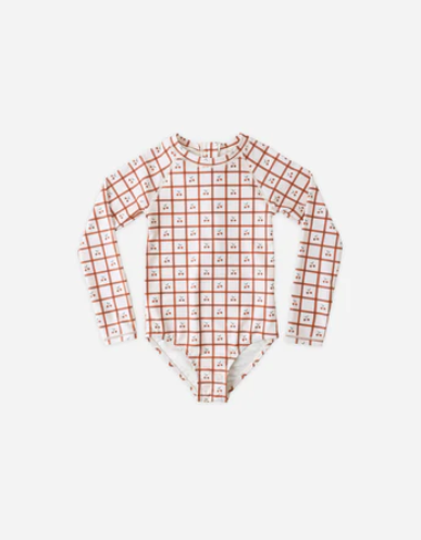 Delphine Rashguard One-Piece Cherry Check