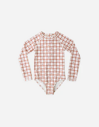Delphine Rashguard One-Piece Cherry Check