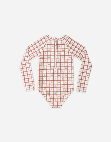 Delphine Rashguard One-Piece Cherry Check