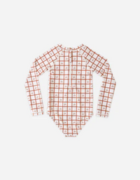 Delphine Rashguard One-Piece Cherry Check