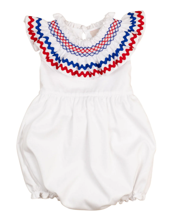 Red White Blue Smocked Chelsea Bubble