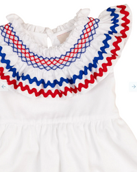 Red White Blue Smocked Chelsea Bubble