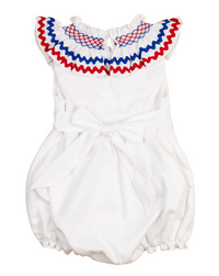 Red White Blue Smocked Chelsea Bubble