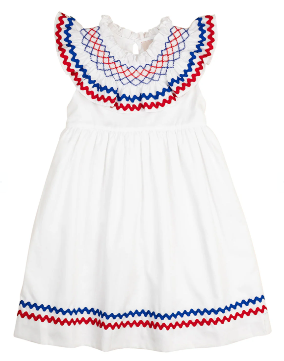 Red White Blue Smocked Chelsea Dress