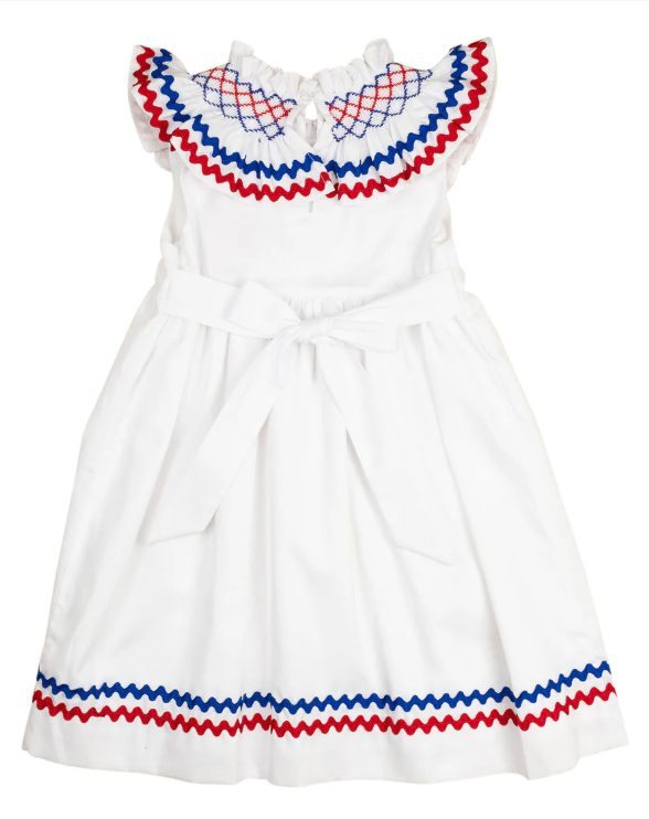 Red White Blue Smocked Chelsea Dress