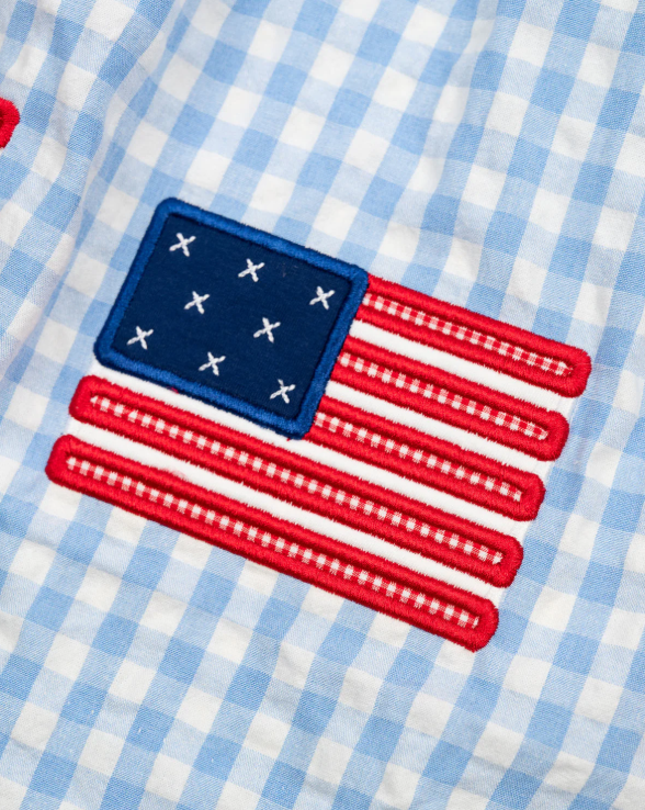 American Flag Applique Shortall