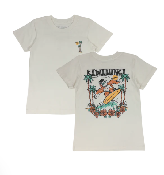 Kawabunga Cotton Jersey Crew Neck Tee