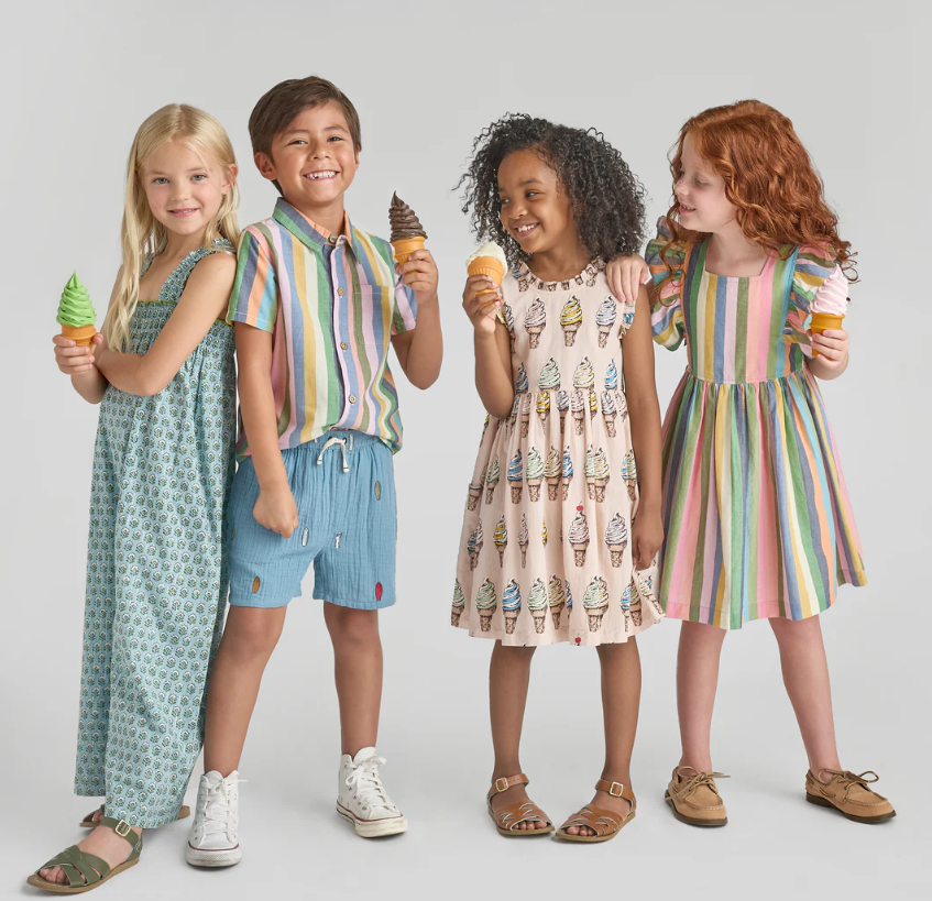 Girls Elsie Dress - Parade Stripe