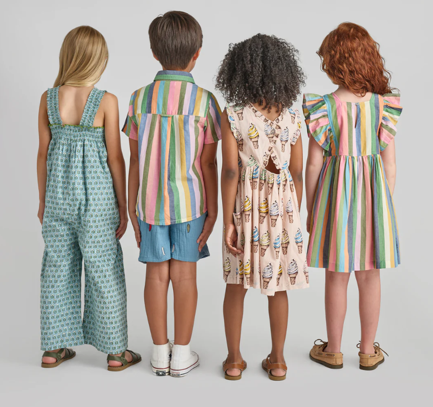 Girls Elsie Dress - Parade Stripe
