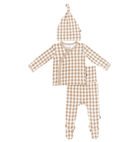 Take Me Home Set with Cap in Gingham Bisque - Newborn