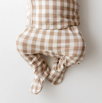 Take Me Home Set with Cap in Gingham Bisque - Newborn