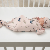 Knotted Gown with Hat Set in Blush Butterfly - Newborn