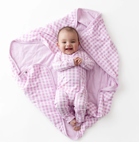 Baby Blanket in Gingham Thistle