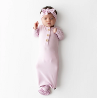 Knotted Gown with Bow Set in Thistle - 0-3 Months