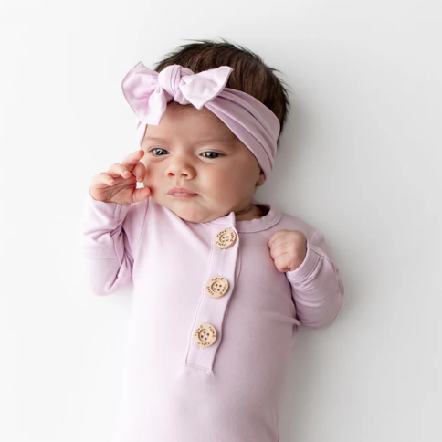 Knotted Gown with Bow Set in Thistle - 0-3 Months