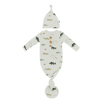 Knotted Gown with Hat Set in Fishing - 0-3 Months
