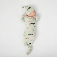 Knotted Gown with Hat Set in Fishing - 0-3 Months