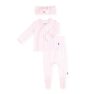 Take Me Home Set with Bow in Small Sakura Stripe - Newborn
