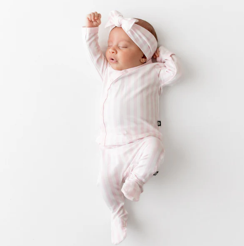 Take Me Home Set with Bow in Small Sakura Stripe - Newborn