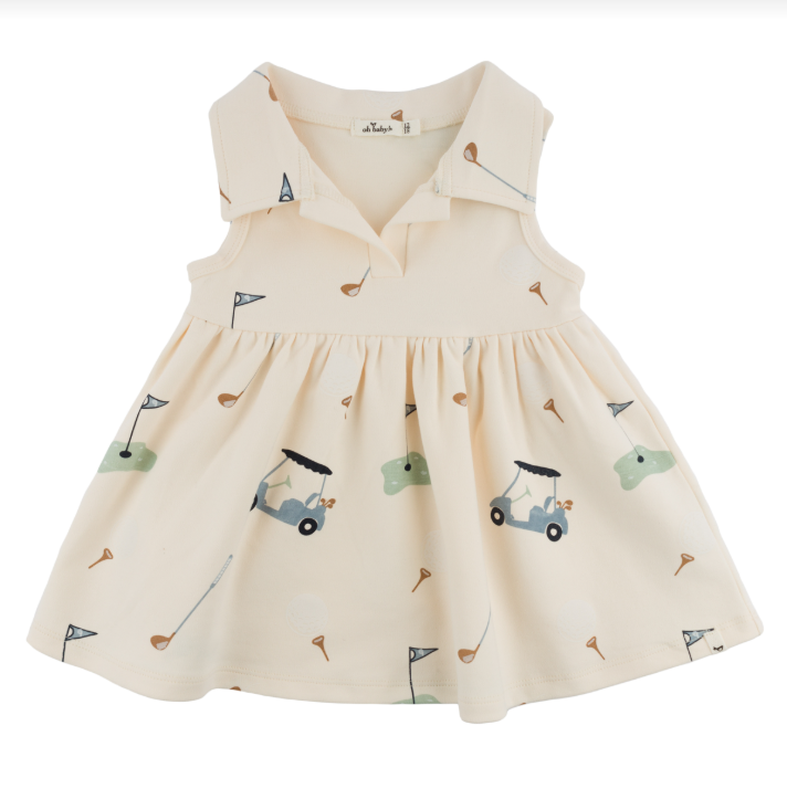 oh baby! Lexi Dress - Golf Print - Natural