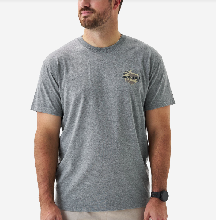 Burlebo Short Sleeve Mens Tee - Rad Dad Deer Camo - Dark Heather Grey
