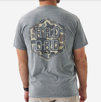Burlebo Short Sleeve Mens Tee - Rad Dad Deer Camo - Dark Heather Grey