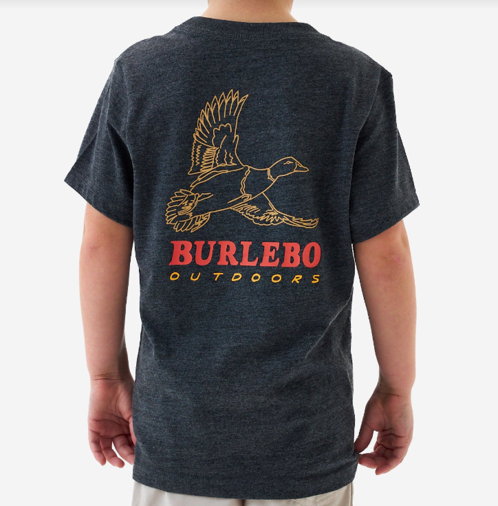 Burlebo Youth Short Sleeve Tee Heather Black - Duck Wild