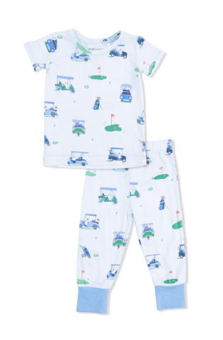 Vintage Golf Carts Blue - Short Sleeve Loungewear Set