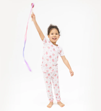 Ribbon Ballerinas Short Sleeve Loungewear Set