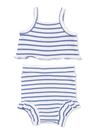 Navy Stripe - Tank Top & High Waisted Short