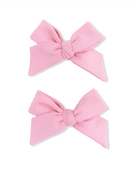 Solid Rose Elegance  2 Pack Bow Clips