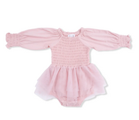 Long Sleeve Smocked Bubble with Tutu