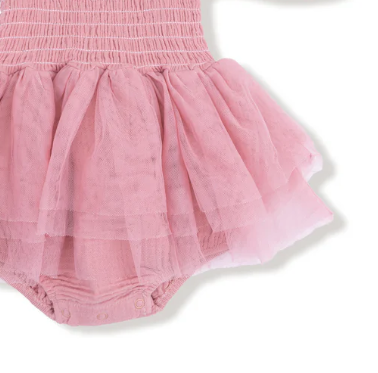 Long Sleeve Smocked Bubble with Tutu