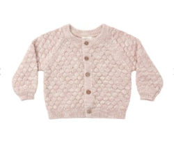 Bubble Knit Cardigan Dusty Rose Speckle
