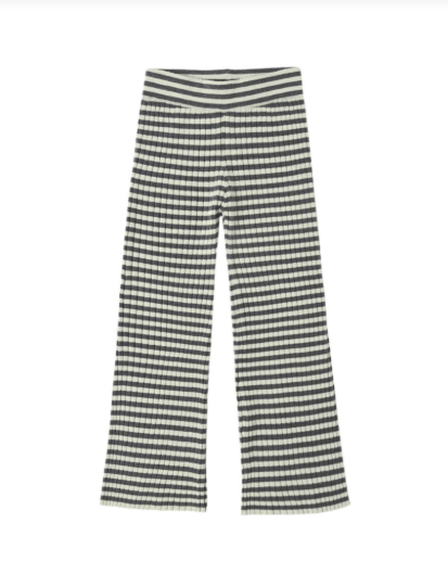 Flare Rib Knit Pant Midnight Stripe