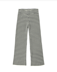 Flare Rib Knit Pant Midnight Stripe