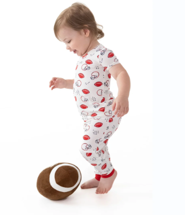 Touchdown Time - Short Sleeve Loungewear Set