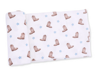 Mini Cowboy Boots  Swaddle Blanket