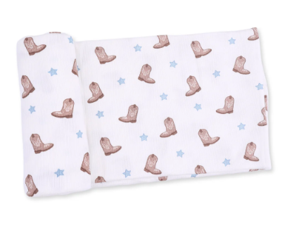 Mini Cowboy Boots  Swaddle Blanket