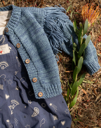 Fringed Cardigan in Luna Blue