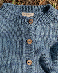 Fringed Cardigan in Luna Blue