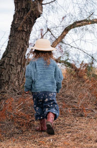 Fringed Cardigan in Luna Blue