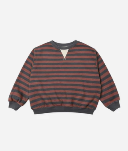 Oversized Crew Mulberry Stripe