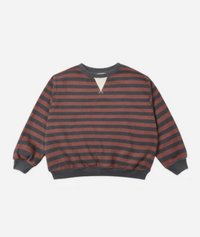 Oversized Crew Mulberry Stripe