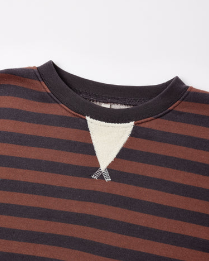Oversized Crew Mulberry Stripe