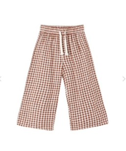 Wide Leg Pant Brick Check