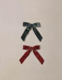 Velvet Bows Set Green, Ruby