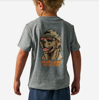 Youth Short Sleeve Tee - Mallard Camo Dog - Dark Heather Grey