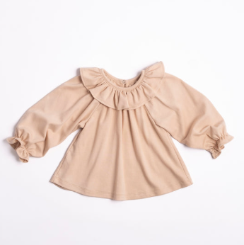 Ruffle Top in Dusty Pink