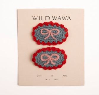 Crochet Clip Set in Denim Darling